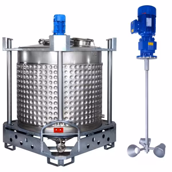 Nuovo Serbatoio agitatore riscaldabile/raffreddabile da 1023 litri con agitatore a bicchiere (tipo AIT)