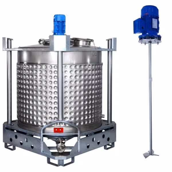 Brand new 1023 liter heat-/coolable agitator container with high-speed propeller mixer (type AIT)