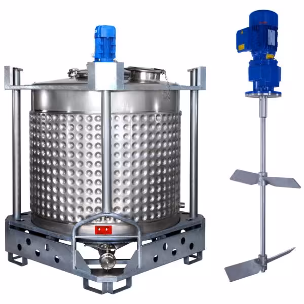 Werksneuer 1023 Liter heiz-/kühlbarer Rührwerkscontainer mit Balkenrührwerk (Typ AIT)