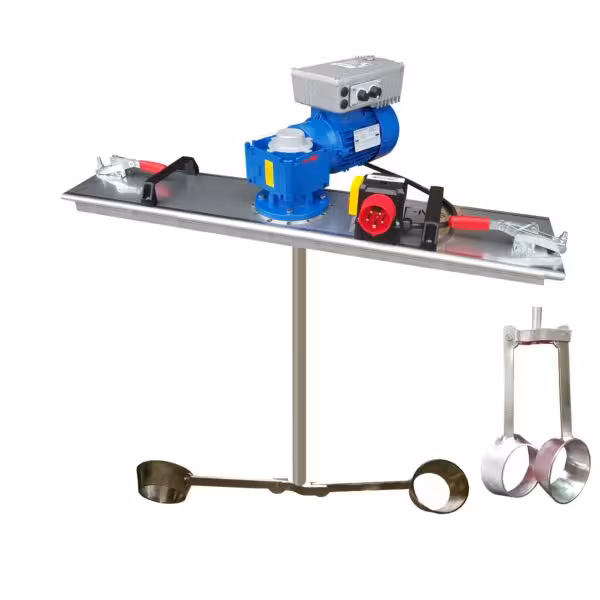 Agitatore IBC / miscelatore con riduttore senza fine e pale a cono pieghevoli a velocità variabile