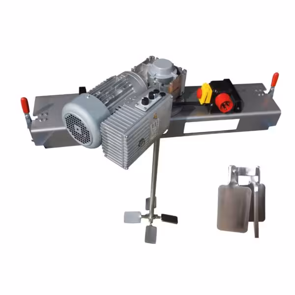 IBC Rührwerk / Containerrührwerk mit Schneckengetriebe und klappbarem Kreuzblattrührer (für Staplergabeln geeignet)