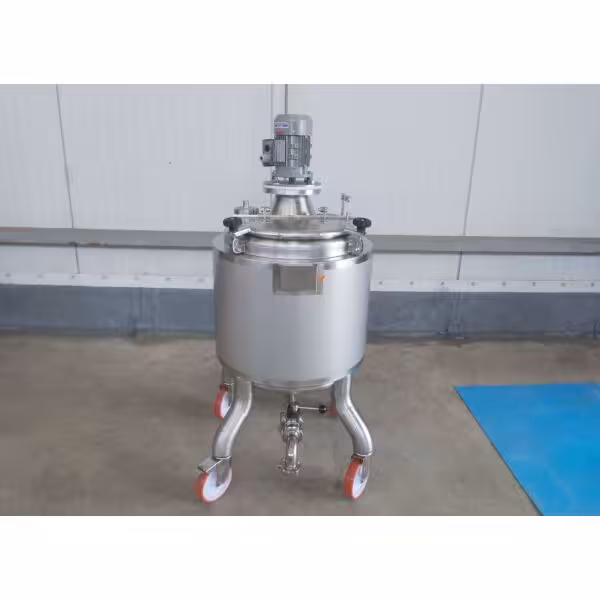 Werksneuer 100 Liter heiz-/kühlbarer Behälter aus V4A (Rührwerk gegen Mehrpreis möglich)