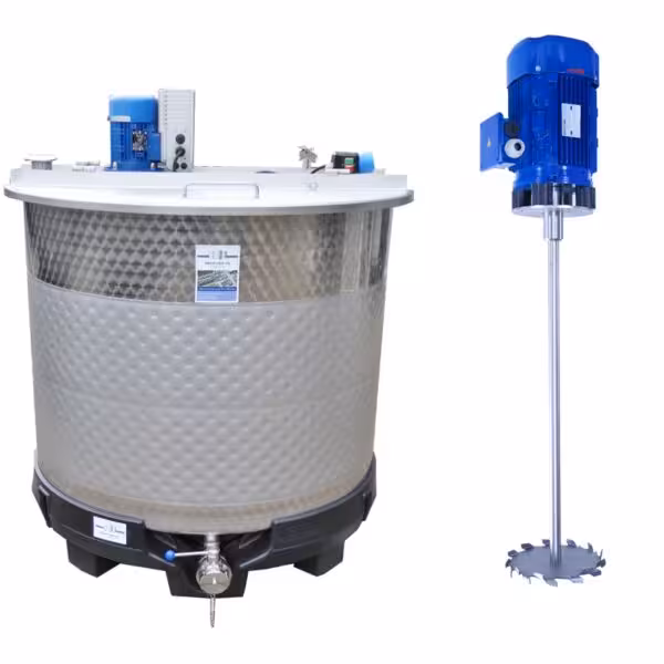 Werksneuer 1150 Liter heiz-/kühlbarer Rührwerksbehälter mit Dissolverrührwerk (Typ SDE)