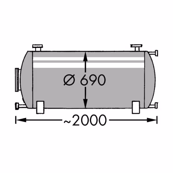 Serbatoio da 630 litri in acciaio inox