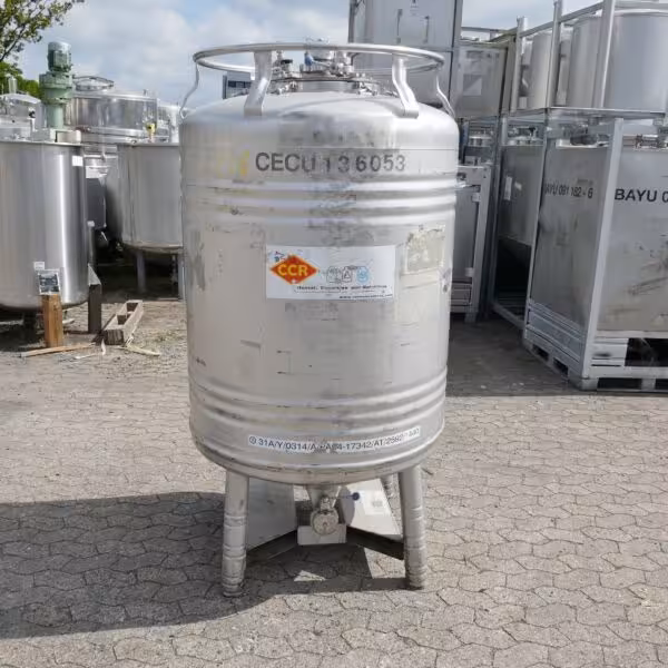 Serbatoio rotondo IBC aspetico da 1000 litri in acciaio inox 316