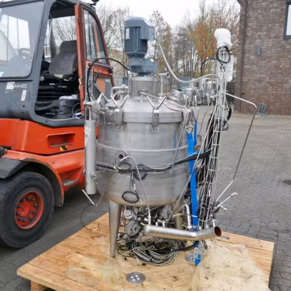 Recipiente in pressione riscaldabile/raffreddabile da 300 litri in acciaio inox 316 con agitatore a disco