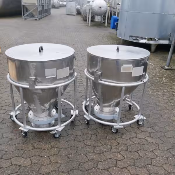 Serbatoio mobile per rinfuse da 180 litri in acciaio inox 304