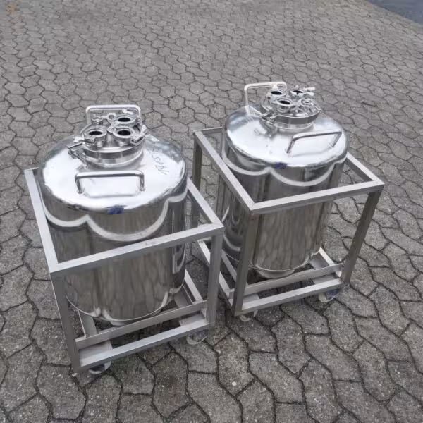 60 Liter fahrbarer Behälter aus V4A
