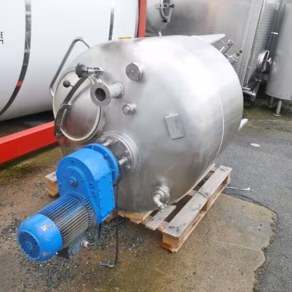1080 Liter Rührwerksbehälter aus V4A mit Balkenrührwerk