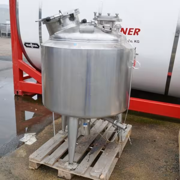 Serbatoio a pressione riscaldabile/raffreddabile da 318 litri in acciaio inox 316 con flangia agitatore