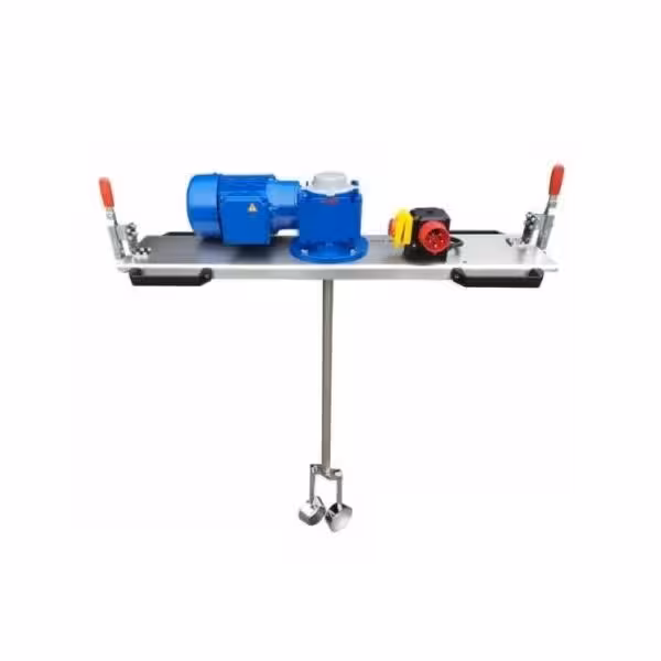 IBC Rührwerk / Containerrührwerk mit Schneckengetriebe und klappbarem Becherrührer