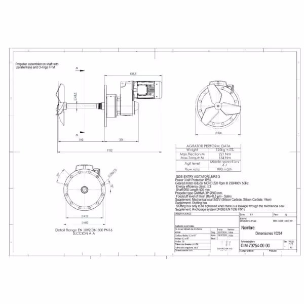 Agitatore a elica nuovo di zecca da 3,0 kW / 220 rpm FIT