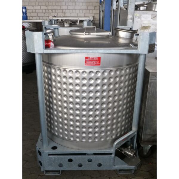 Recipiente de acero inoxidable calefactable/refrigerable de 1000 litros nuevo de fábrica en acero inoxidable 304 (con orificio manual adicional)