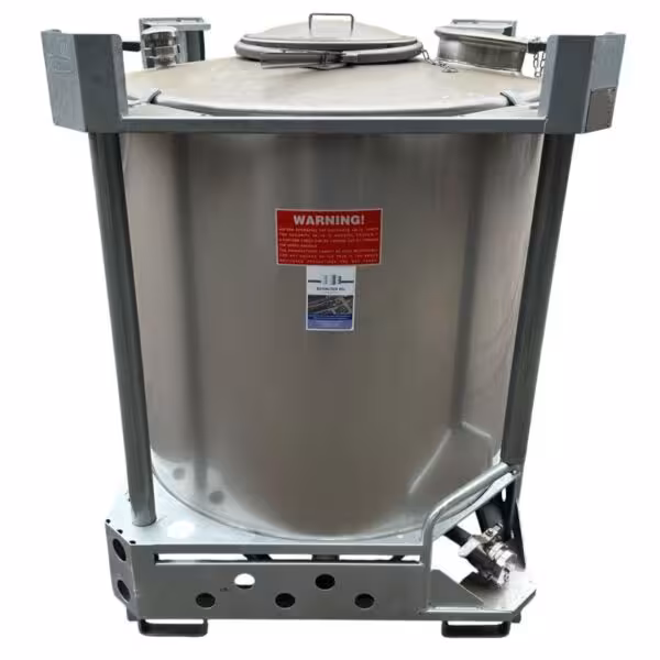 1000 Liter Edelstahlcontainer aus V2A (mit zusätzlichem Handloch)