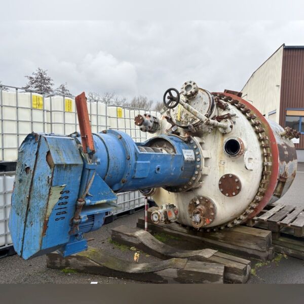 8250 liter Tycon glass-lined heatable/coolable reactor with anchor agitator