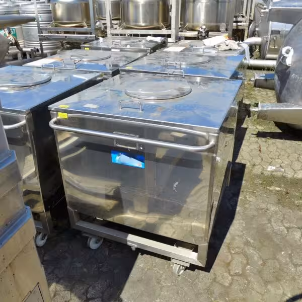 Serbatoio mobile rettangolare da 735 litri in acciaio inox 304