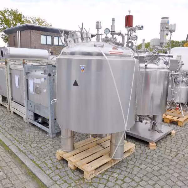 Recipiente a pressione riscaldabile/raffreddabile da 1229 litri in acciaio inox 316