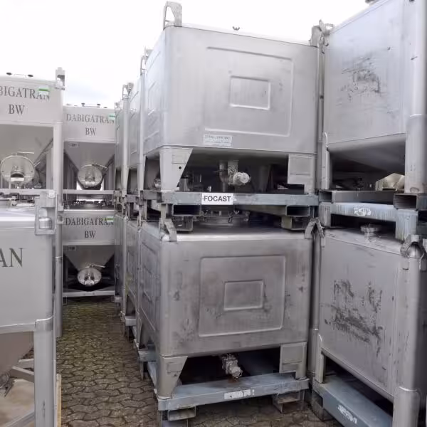 Contenitore IBC da 1030 litri in acciaio inox 304