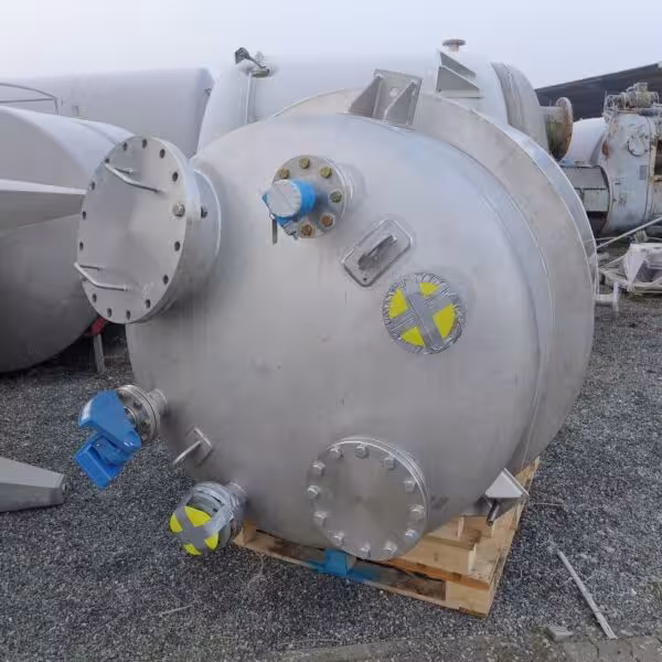 Recipiente a pressione riscaldabile/raffreddabile da 2330 litri in acciaio inox 316