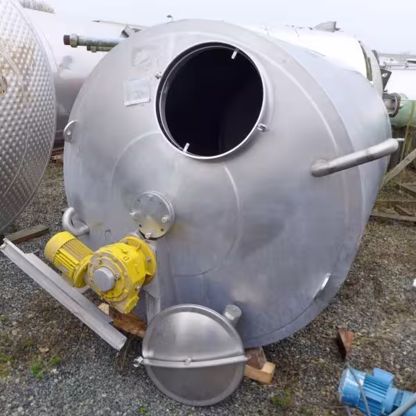Contenitore agitatore riscaldabile/raffreddabile da 5000 litri in V4A senza agitatore