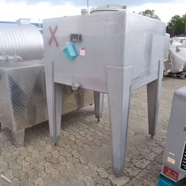 Serbatoio rettangolare da 1100 litri in acciaio inox 316