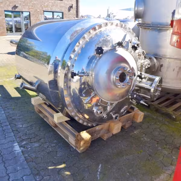 Recipiente in pressione riscaldabile/raffreddabile da 1700 litri in acciaio inox 316 con agitatore a secchiello