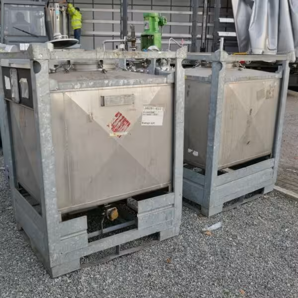 Contenitore IBC da 1050 litri in acciaio inox 316