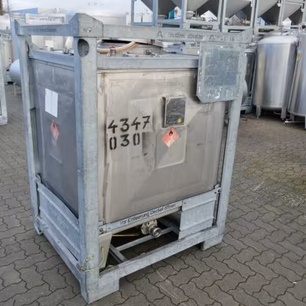 Contenitore IBC da 1000 litri in acciaio inox 304