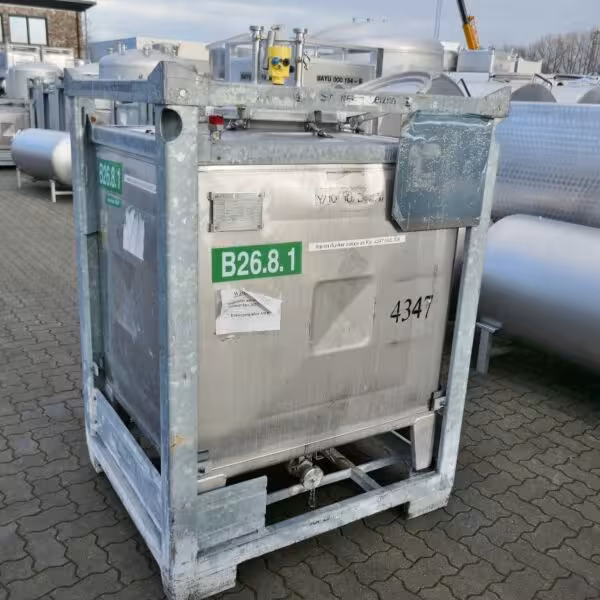 Contenitore IBC da 1000 litri in acciaio inox 304