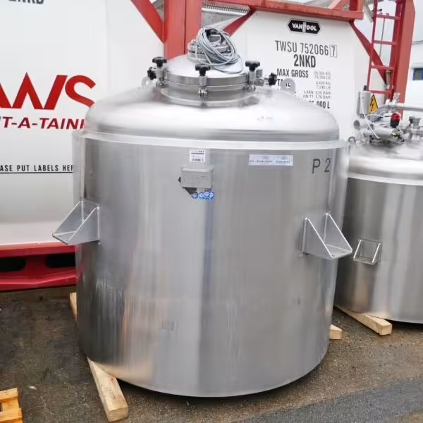 Recipiente in pressione riscaldabile/raffreddabile da 2900 litri in acciaio inox 316 con agitatore ad elica