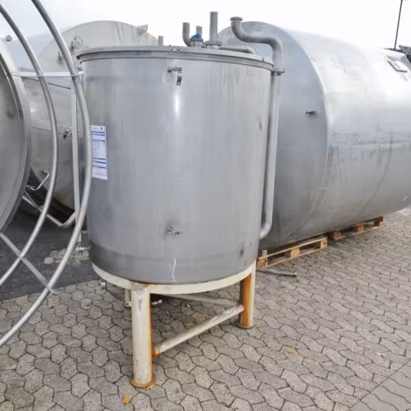 1400 liter tank with foldable lid-cover, Aisi 304
