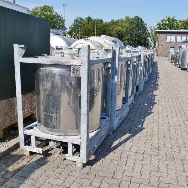 Contenedor redondo IBC de 1000 litros en acero inoxidable 304