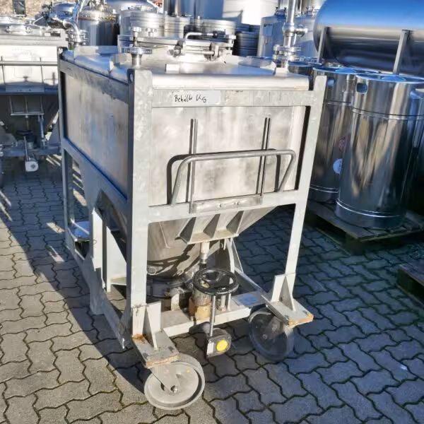 630 Liter fahrbarer Konuscontainer aus V4A