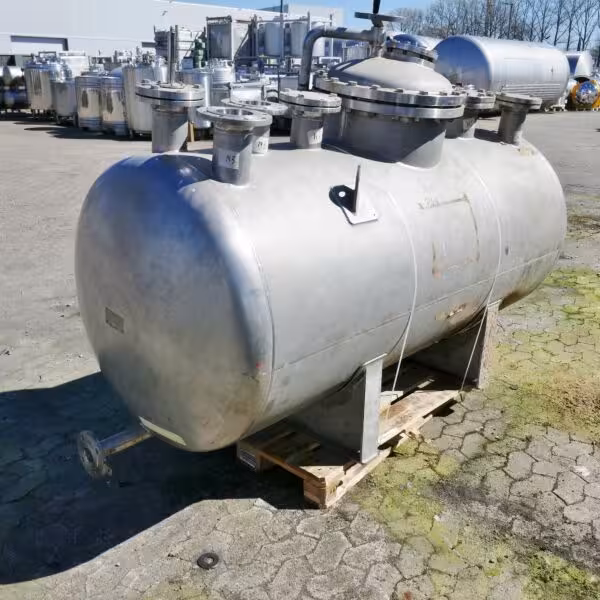 1600 liter horizontal tank, Aisi 316