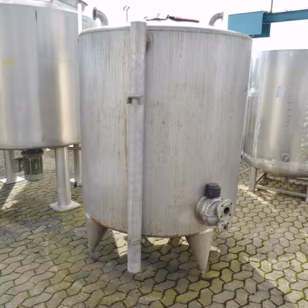 2900 Liter Behälter aus V4A mit seitlichem Wärmetauscher / Einsteckheizer