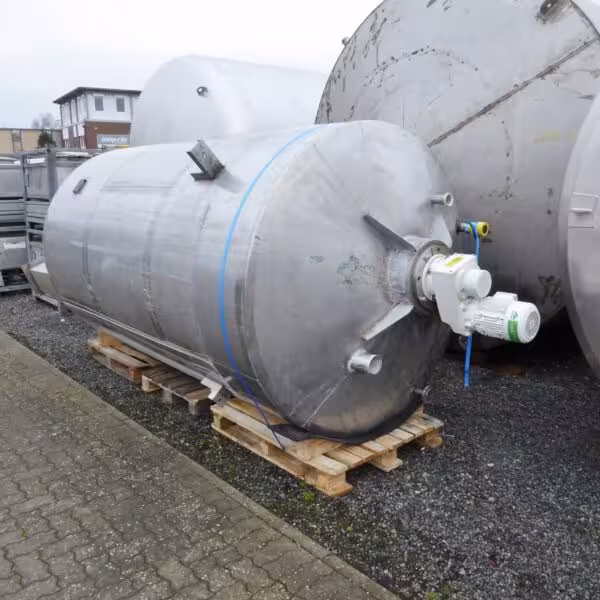 7500 Liter mixing vessel with cup stirrer, AISI 304