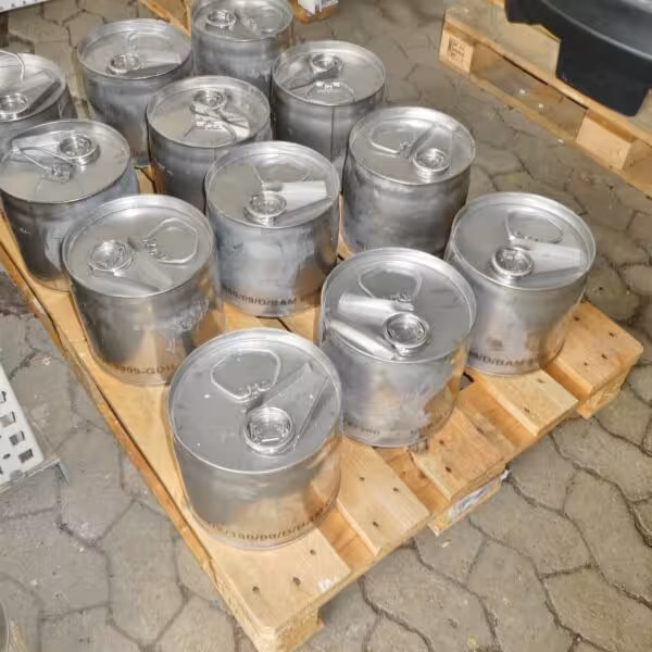 Bidón de acero inoxidable 304 de 6 litros con homologación para mercancías peligrosas (ADR)
