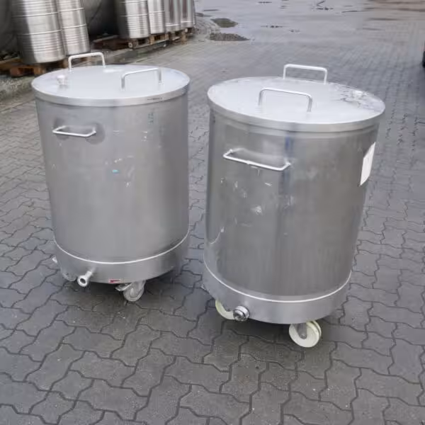 220 Liter fahrbarer Behälter aus V2A