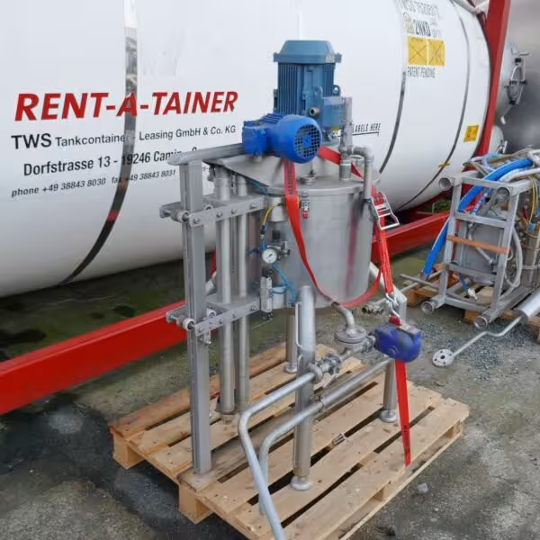 50 Liter heiz-/kühlbarer Rührwerksbehälter aus V4A mit abstreifendem Spezialanker