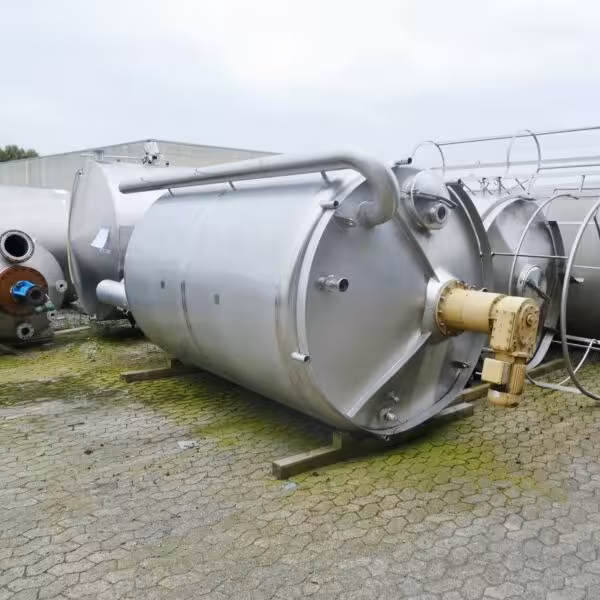 10000 Liter Rührwerksbehälter aus V2A mit UZ-Balkenrührwerk