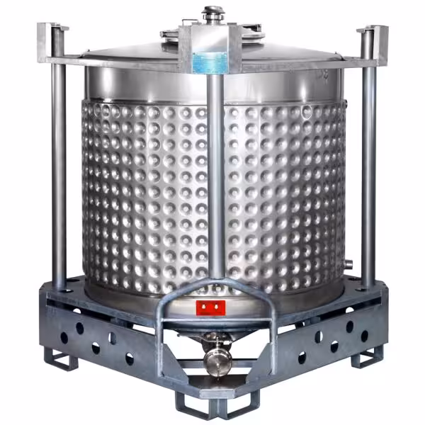 Serbatoio in acciaio inox 304 da 1000 litri, nuovo di fabbrica, riscaldabile/raffreddabile.