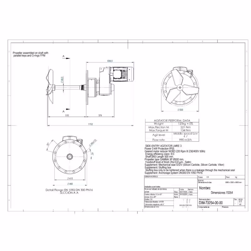 Agitatore a elica nuovo di zecca da 3,0 kW / 220 rpm FIT