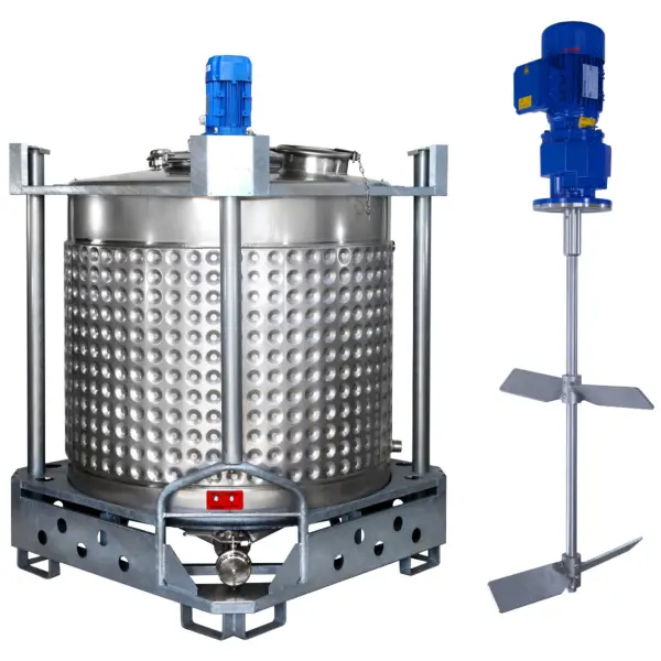 Nuovo Serbatoio agitatore riscaldabile/raffreddabile da 1023 litri con agitatore a a pale larghe  (tipo AIT)