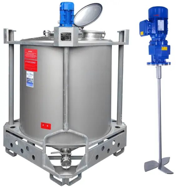 Brand new 1023 liter agitator container with slow-running propeller mixer (type AIT)
