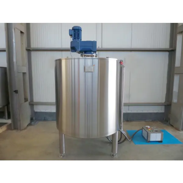Werksneuer 1500 Liter temperierbarer Mischbehälter aus V2A mit Ankerrührwerk