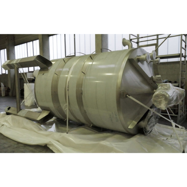 ungebrauchter 4000 Liter stehender Mischtank aus V2A mit Schrägblattrührwerk