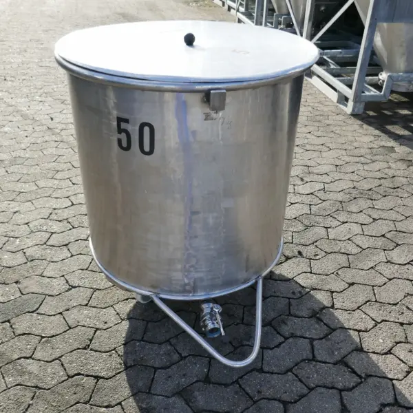 Contenedor móvil de 350 litros en acero inoxidable 304 con ruedas