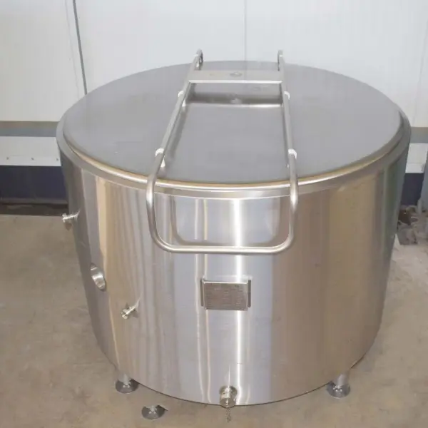 Tanque de fermentación refrigerable de 1000 litros sin usar, fabricado en acero inoxidable V2A