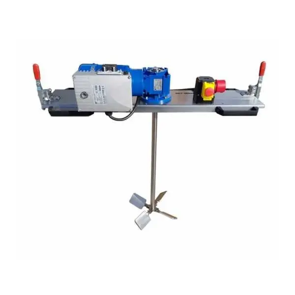 Agitador IBC / agitador de contenedores con engranaje helicoidal, agitador de palas cruzadas plegables y velocidad variable