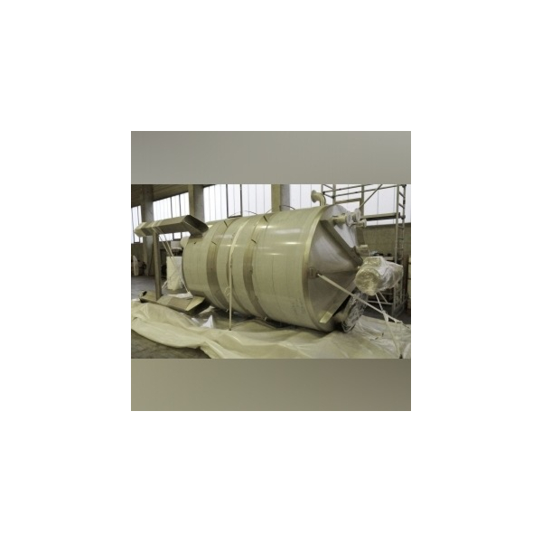 Unused 4000 liter upright mixing tank made of stainless steel 304 with inclined blade agitator